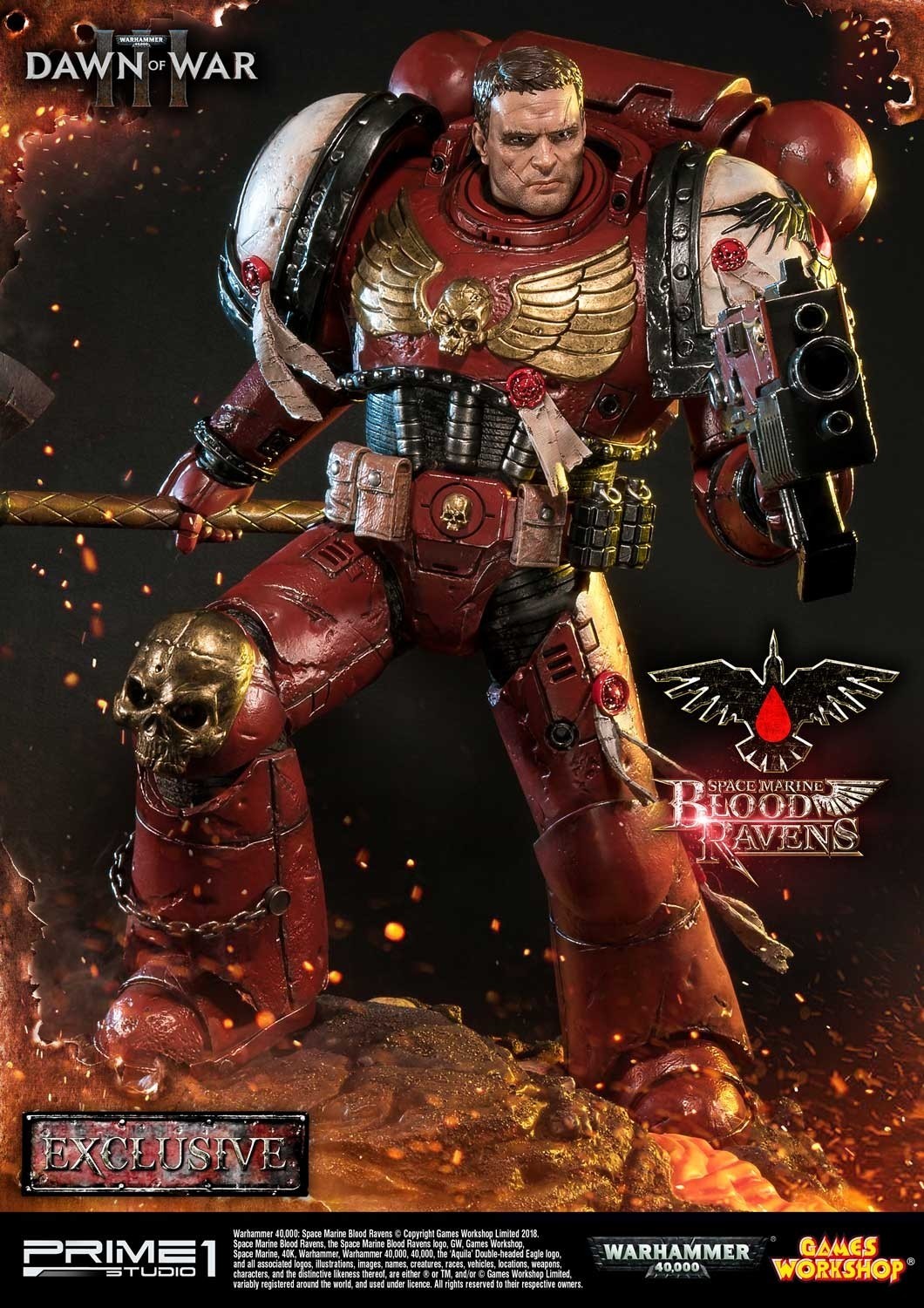 Warhammer 40,000: Dawn of War III - Space Marine Blood Raven - Premium Masterline  (PMWH40K-02) - 1/4 (Prime 1 Studio) photo 40