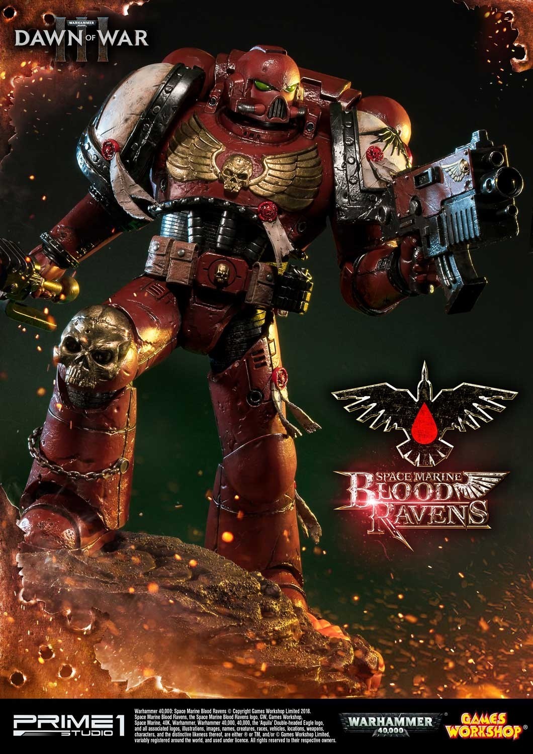 Warhammer 40,000: Dawn of War III - Space Marine Blood Raven - Premium Masterline  (PMWH40K-02) - 1/4 (Prime 1 Studio) photo 42