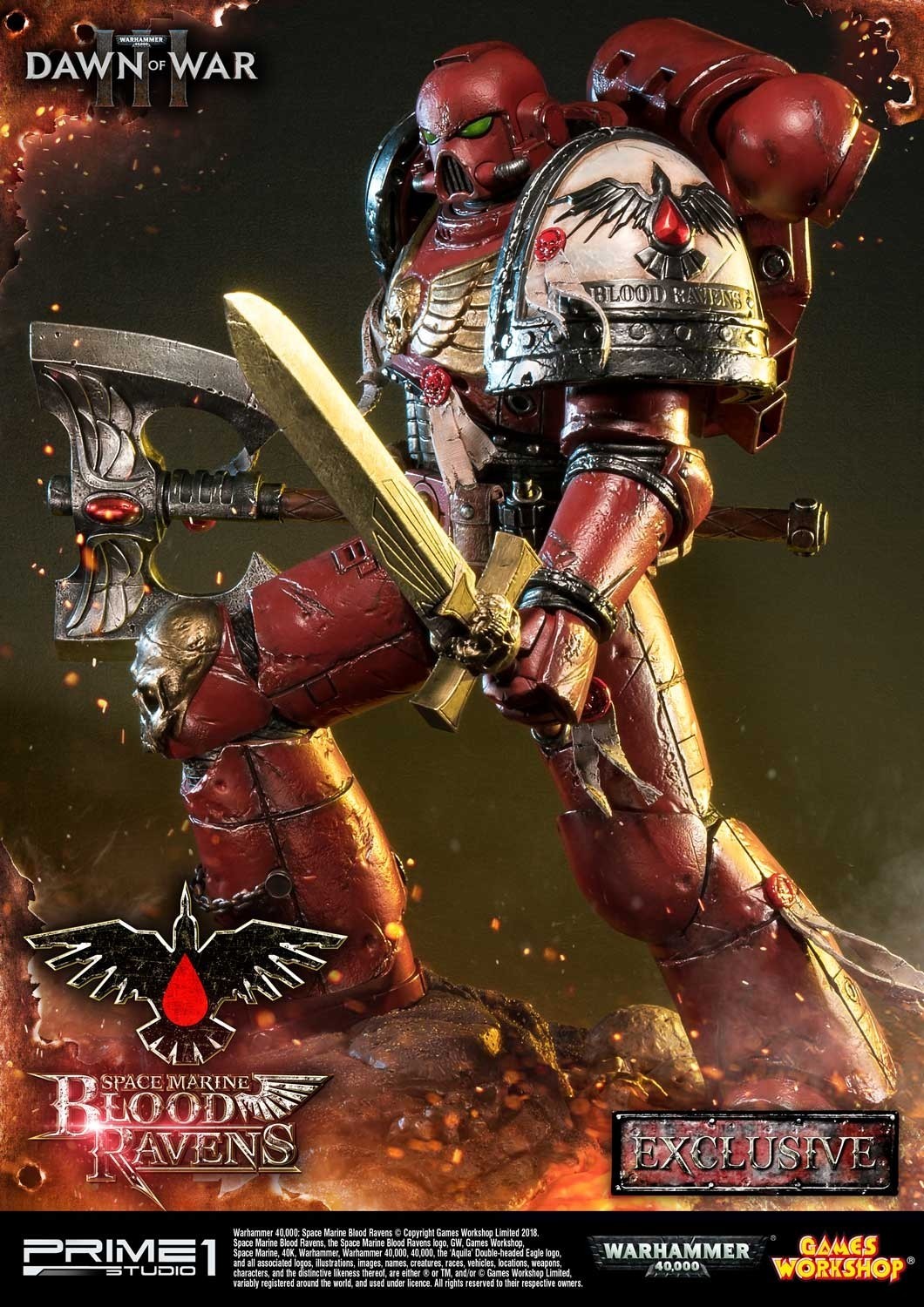 Warhammer 40,000: Dawn of War III - Space Marine Blood Raven - Premium Masterline  (PMWH40K-02) - 1/4 (Prime 1 Studio) photo 43