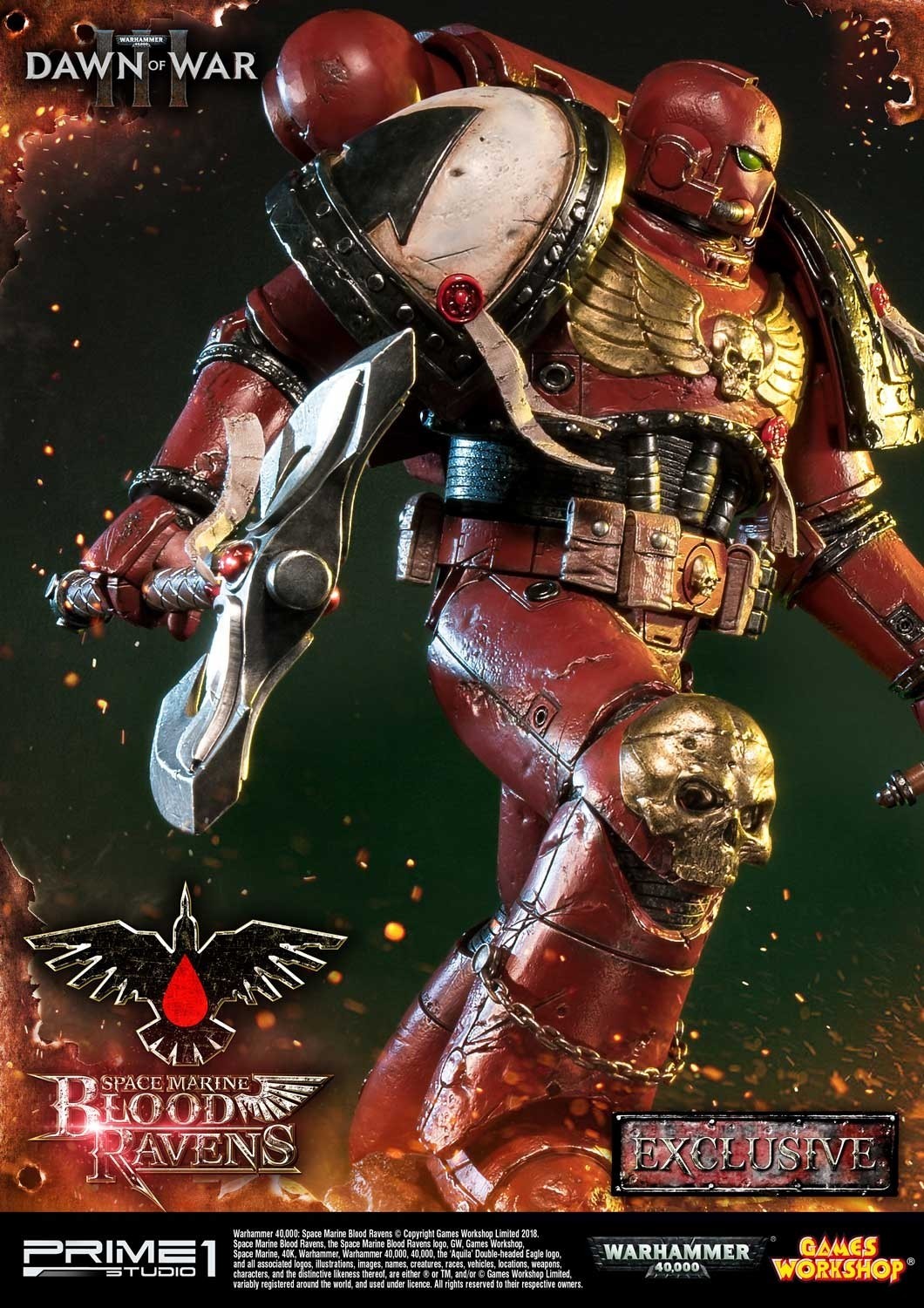 Warhammer 40,000: Dawn of War III - Space Marine Blood Raven - Premium Masterline  (PMWH40K-02) - 1/4 (Prime 1 Studio) photo 44