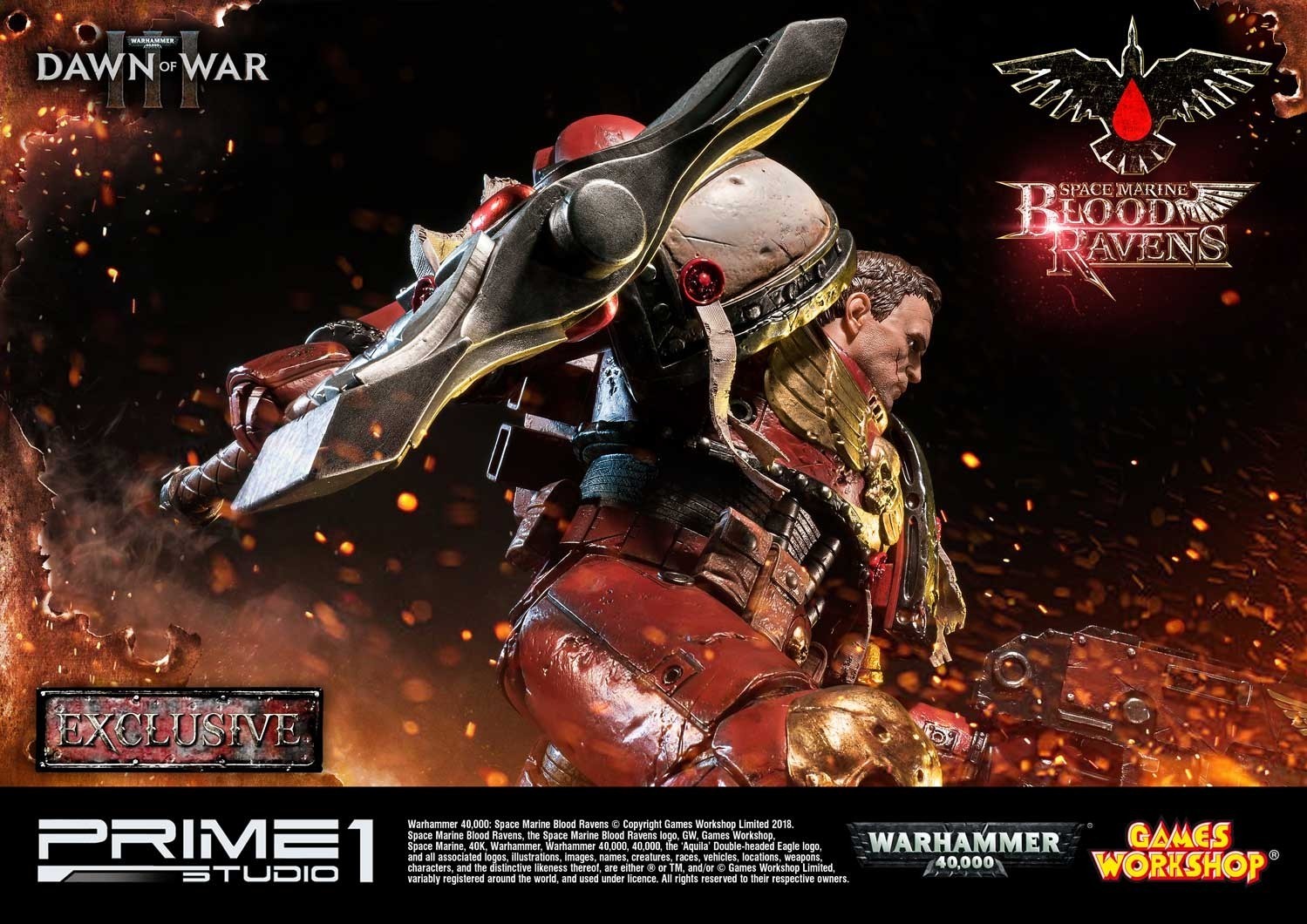Warhammer 40,000: Dawn of War III - Space Marine Blood Raven - Premium Masterline  (PMWH40K-02) - 1/4 (Prime 1 Studio) photo 45