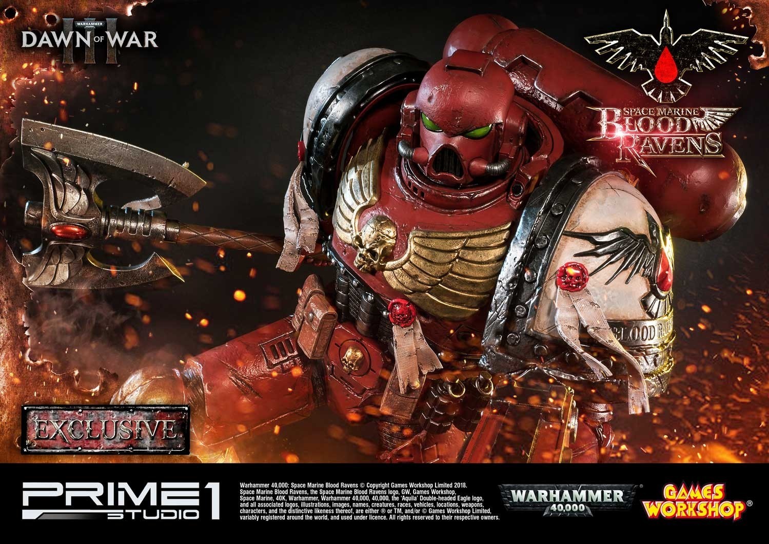Warhammer 40,000: Dawn of War III - Space Marine Blood Raven - Premium Masterline  (PMWH40K-02) - 1/4 (Prime 1 Studio) photo 46