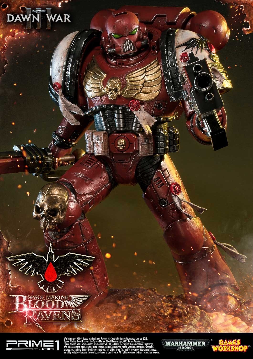 Warhammer 40,000: Dawn of War III - Space Marine Blood Raven - Premium Masterline  (PMWH40K-02) - 1/4 (Prime 1 Studio) photo 48