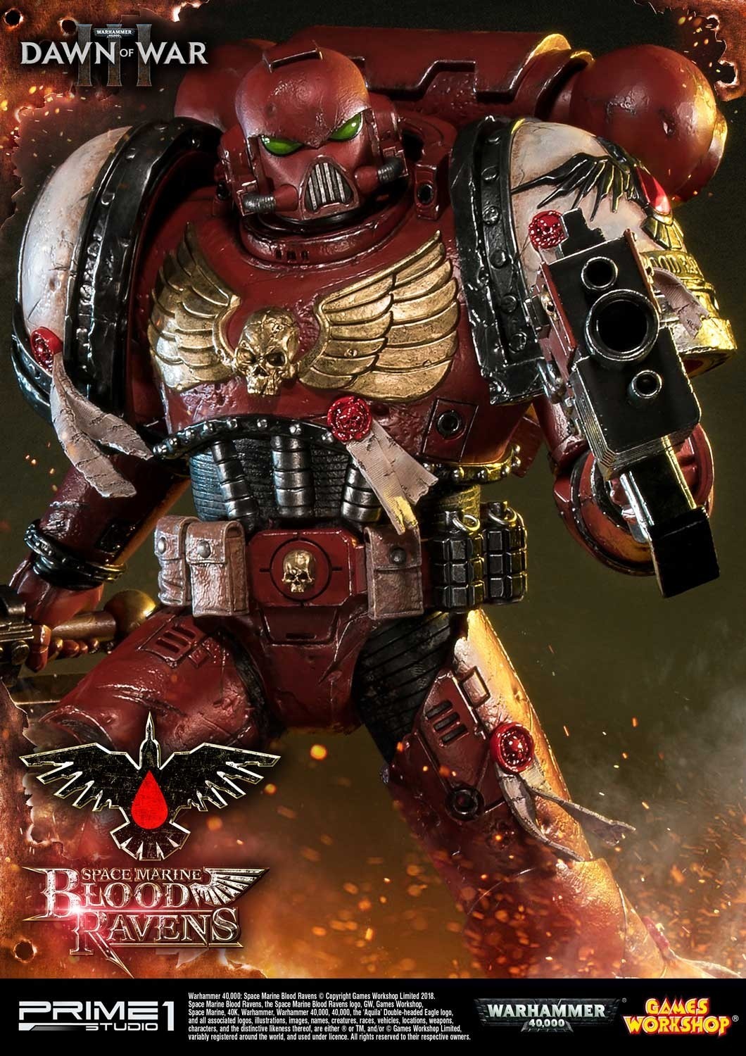 Warhammer 40,000: Dawn of War III - Space Marine Blood Raven - Premium Masterline  (PMWH40K-02) - 1/4 (Prime 1 Studio) photo 53