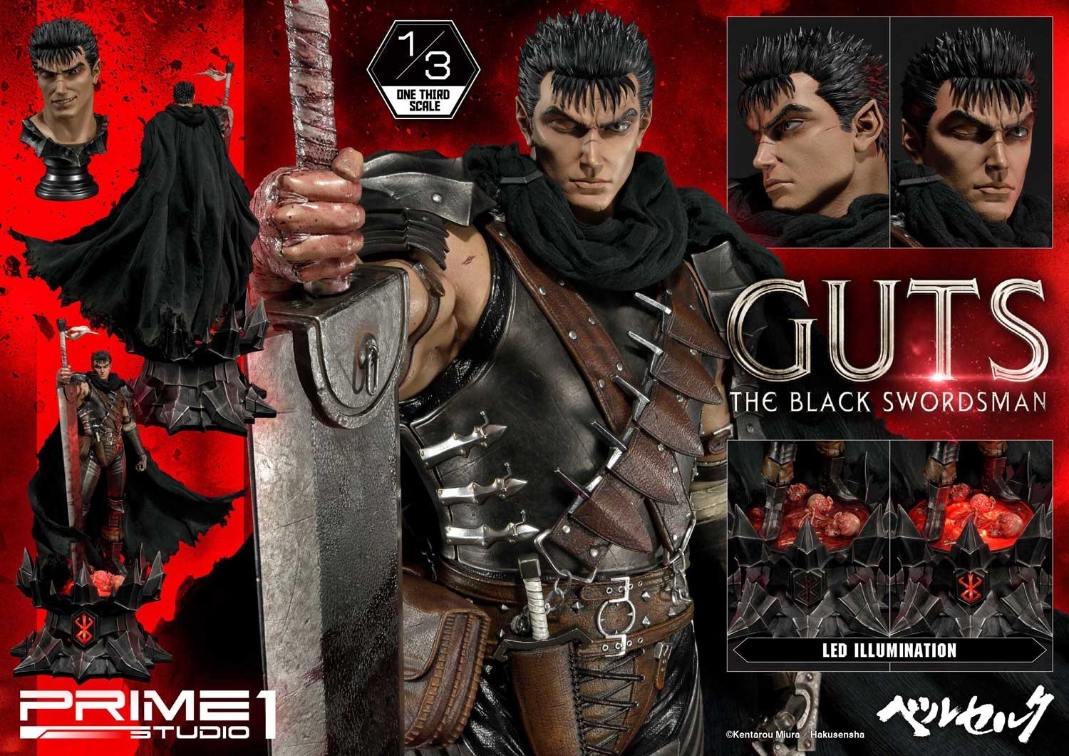 Berserk - Guts - Museum Masterline Series  (MMBR-01) - 1/3 - The Black Swordsman (Prime 1 Studio) photo 2