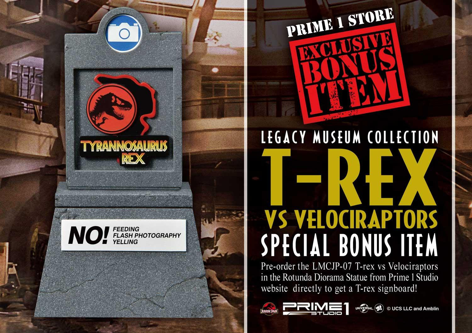 Jurassic Park - Tyrannosaurus Rex - Velociraptor - Diorama - Legacy Museum Collection (LMCJP-07S) - 1/8 - Bonus Version (Prime 1 Studio) photo 24