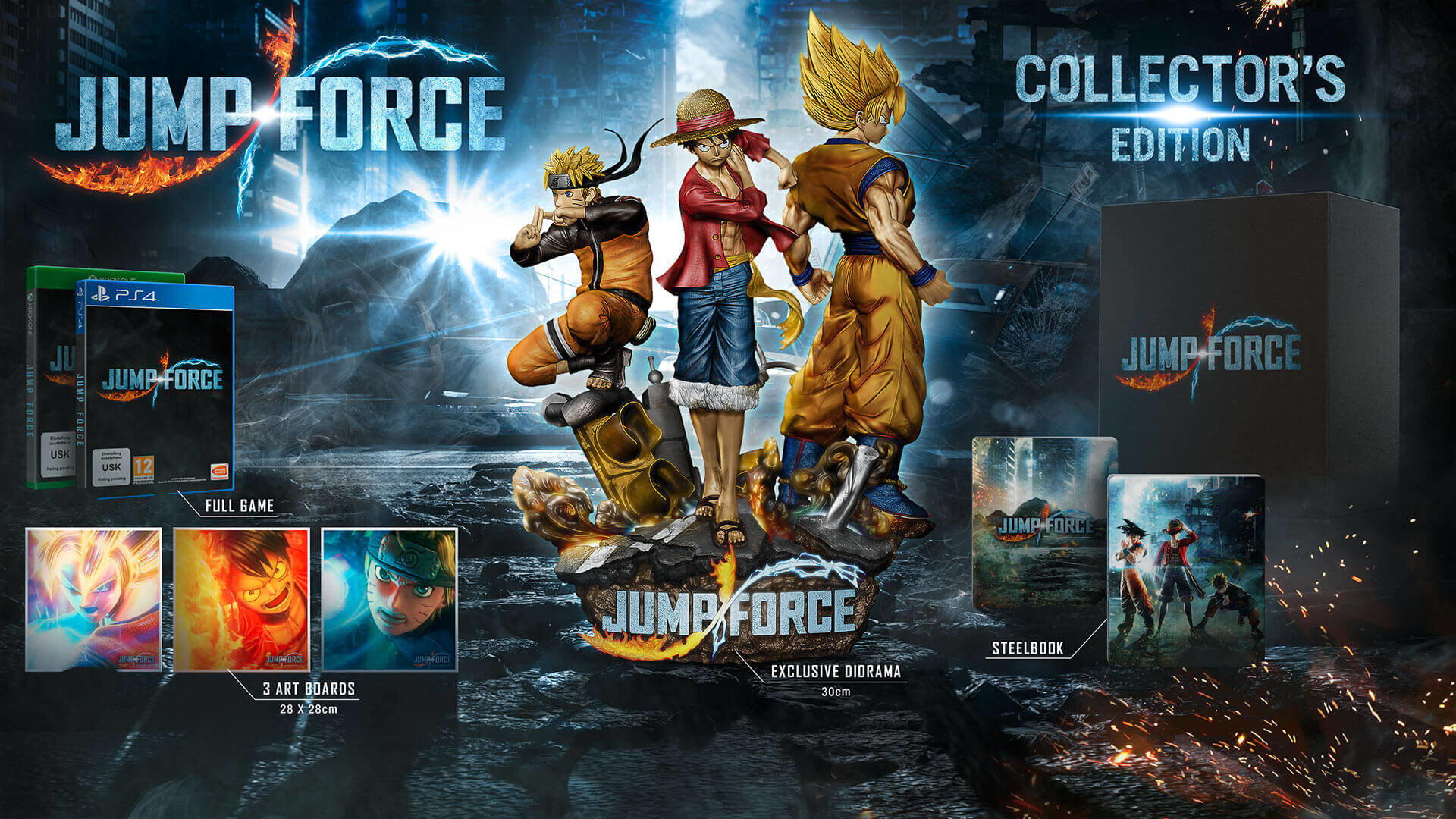 Jump Force - Monkey D. Luffy - Son Goku SSJ - Uzumaki Naruto - Diorama - 1/8 (Bandai Namco Entertainment Inc., MegaHouse)