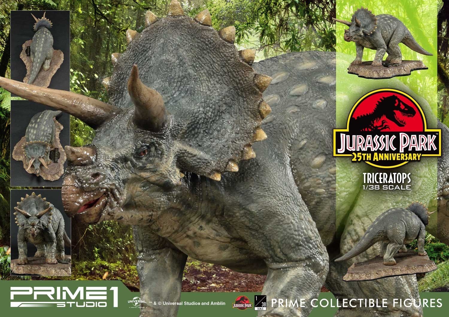 Jurassic Park - Triceratops - Prime Collectible Figures (PCFJP-02) - 1/38 (Prime 1 Studio) photo 5
