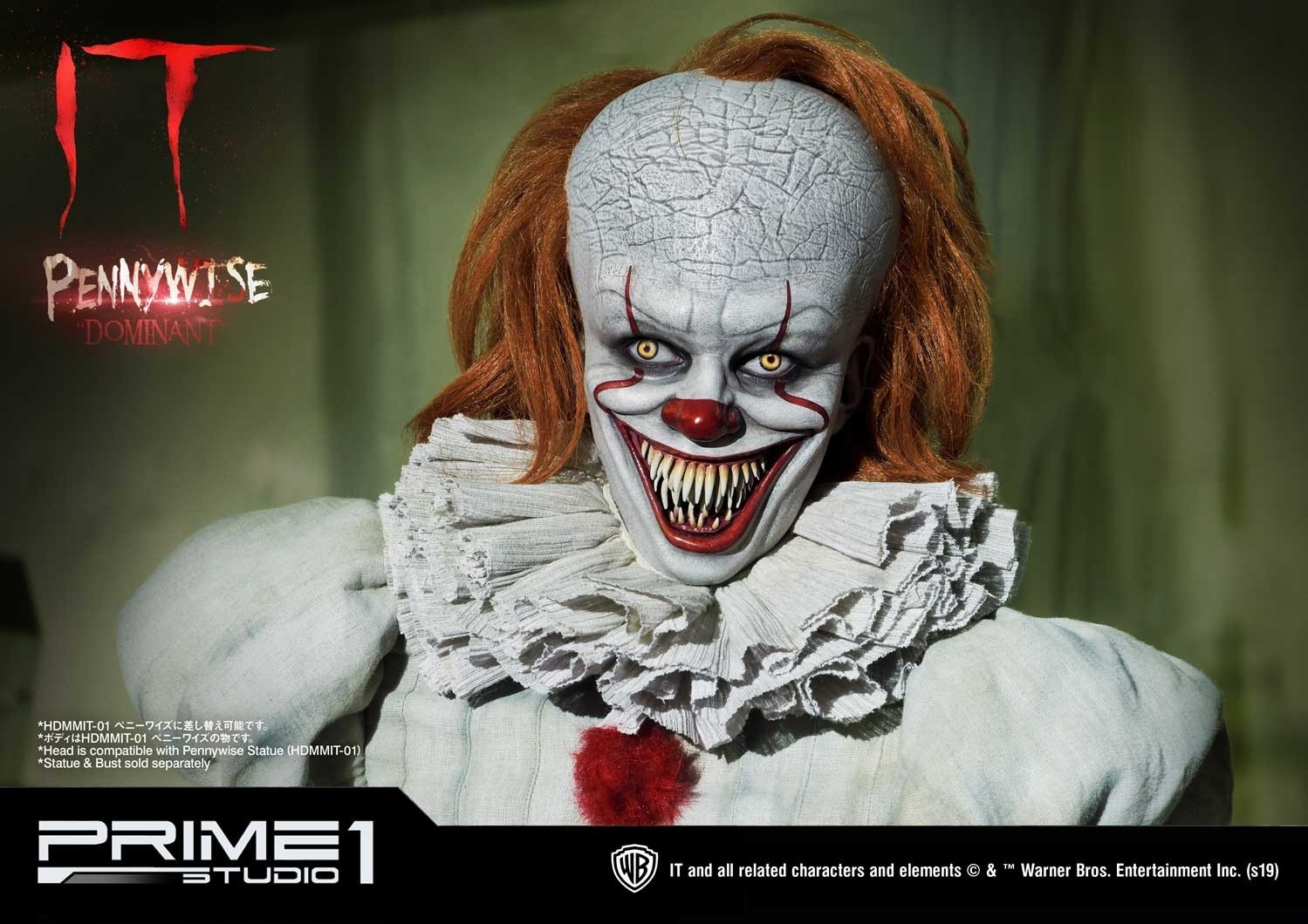 It (2017) - Pennywise - Bust - High Definition Bust (HDBIT-02) - 1/2 - Dominant (Prime 1 Studio) photo 3