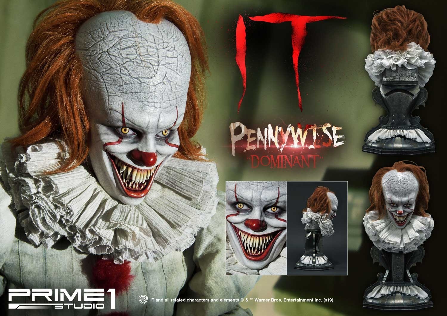 It (2017) - Pennywise - Bust - High Definition Bust (HDBIT-02) - 1/2 - Dominant (Prime 1 Studio) photo 4