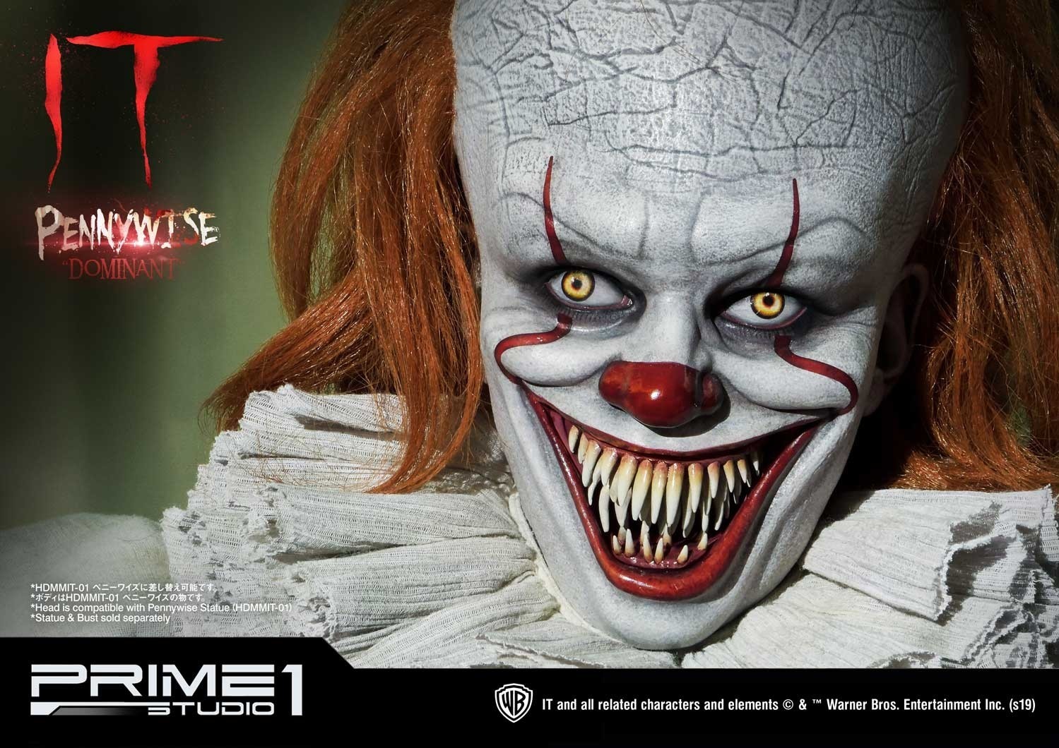 It (2017) - Pennywise - Bust - High Definition Bust (HDBIT-02) - 1/2 - Dominant (Prime 1 Studio) photo 15