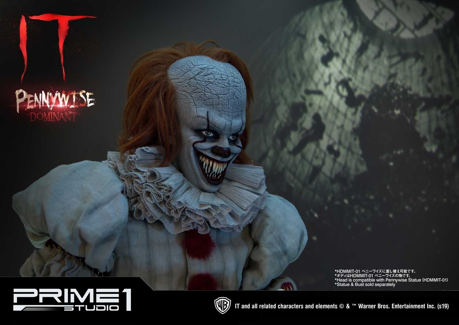It (2017) - Pennywise - Bust - High Definition Bust (HDBIT-02) - 1/2 - Dominant (Prime 1 Studio) photo 17