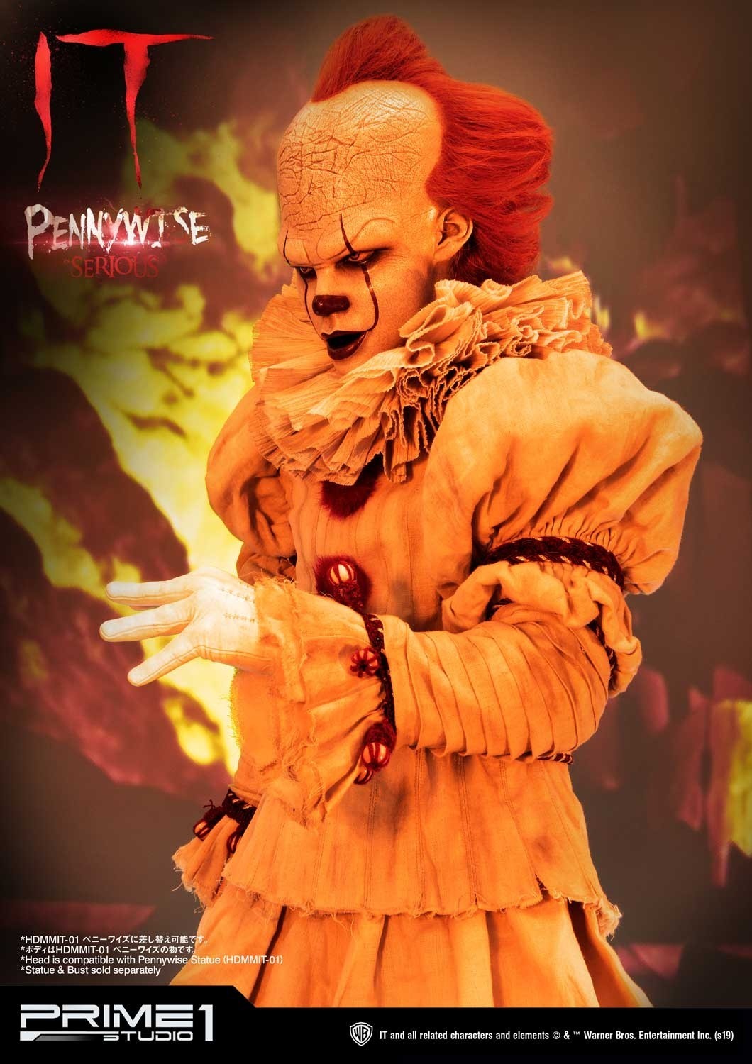It (2017) - Pennywise - Bust - High Definition Bust (HDBIT-01) - 1/2 - Serious (Prime 1 Studio) photo 6