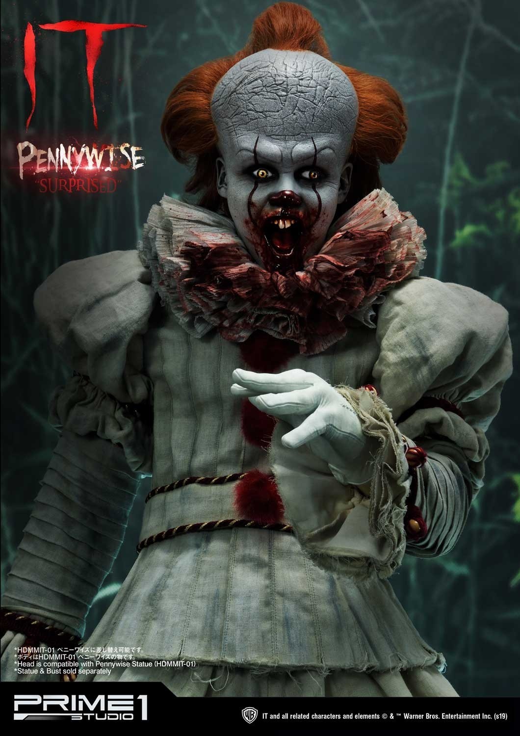It (2017) - Pennywise - Bust - High Definition Bust (HDBIT-03) - 1/2 - Surprised (Prime 1 Studio) photo 7